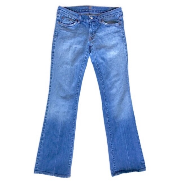 7FAM Kimmie Bootcut Distressed Light Wash Jeans 28 - Picture 7 of 8